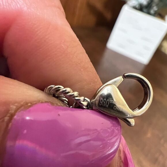 Steel by Design Hollow Oval Link with Round Rope Bracelet - Picture 3 of 3